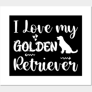 Cute Golden Retriever Mom Goldie Dad Love Dog Puppy Posters and Art